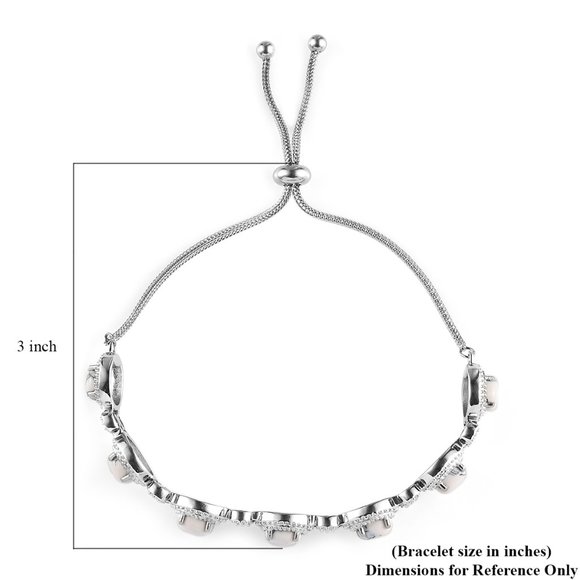 White Howlite Bolo Bracelet in Platinum Over Copper & Stainless Steel #3847766 - Picture 4 of 5